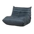 Pemberly Row Curved Accent Floor Chair in Pleated Charcoal Gray Microfiber