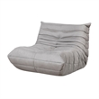 Pemberly Row Curved Accent Floor Chair in Pleated Gray Microfiber Fabric