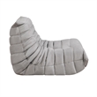 Pemberly Row Curved Accent Floor Chair in Pleated Gray Microfiber Fabric