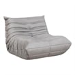 Pemberly Row Curved Accent Floor Chair in Pleated Gray Microfiber Fabric