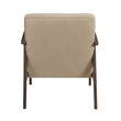 Pemberly Row Accent Club Chair in Light Brown Velvet with Solid Rubberwood Frame