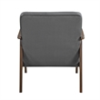 Pemberly Row Accent Club Chair in Dark Gray Polyester with Solid Rubberwood