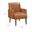 Pemberly Row Accent Club Chair in Matte Brown Faux Leather Solid Wood Frame