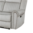 Pemberly Row 89 Inch Manual Reclining Sofa in Gray Microfiber with Nailhead Trim