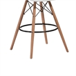 Pemberly Row 30 Inch Barstool Chair Set of 2 White Curved Seat Brown Wood