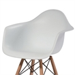 Pemberly Row 30 Inch Barstool Chair Set of 2 White Curved Seat Brown Wood