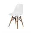 Pemberly Row Kids Dining Chair Set of 2 in White with Eiffel Brown Wood Legs