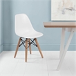 Pemberly Row Kids Dining Chair Set of 2 in White with Eiffel Brown Wood Legs