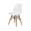 Pemberly Row Kids Dining Chair Set of 2 in White with Eiffel Brown Wood Legs