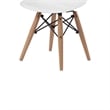 Pemberly Row Kids Dining Chair Set of 2 in White with Eiffel Brown Wood Legs