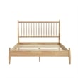 Pemberly Row Queen Size Platform Bed with Vertical Slatted Headboard in Brown