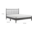 Pemberly Row Queen Size Platform Bed with Vertical Slatted Headboard in Gray