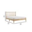 Pemberly Row Full Platform Bed with Vertical Slatted Headboard in Natural Brown