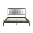 Pemberly Row Full Platform Bed with Vertical Slatted Headboard in Charcoal Gray