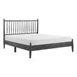 Pemberly Row Full Platform Bed with Vertical Slatted Headboard in Charcoal Gray