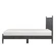 Pemberly Row Full Platform Bed with Vertical Slatted Headboard in Charcoal Gray