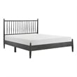 Pemberly Row Full Platform Bed with Vertical Slatted Headboard in Charcoal Gray