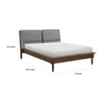 Pemberly Row Queen Size Platform Bed Upholstered Back Panel in Dark Gray