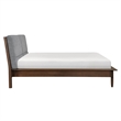 Pemberly Row Queen Size Platform Bed Upholstered Back Panel in Dark Gray