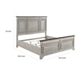 Pemberly Row Queen Size Bed with Rustic Headboard Design in Brown Gray Oak