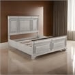 Pemberly Row Queen Size Bed with Rustic Headboard Design in Brown Gray Oak