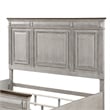 Pemberly Row Queen Size Bed with Rustic Headboard Design in Brown Gray Oak