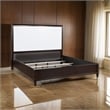 Pemberly Row Queen Size Bed with Tall Headboard in White and Cherry Brown