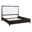 Pemberly Row Queen Size Bed with Tall Headboard in White and Cherry Brown