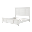 Pemberly Row Queen Size Bed with Farmhouse Style Headboard in White Acacia