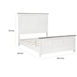 Pemberly Row Queen Size Bed with Solid Wood Panel Design in White and Brown