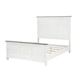 Pemberly Row Queen Size Bed with Solid Wood Panel Design in White and Brown