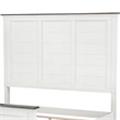 Pemberly Row Queen Size Bed with Solid Wood Panel Design in White and Brown
