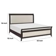 Pemberly Row Queen Bed with Sleigh Headboard Design in Beige Upholstery