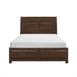 Pemberly Row Queen Bed with Beveled Panel Headboard in Brown Okume Veneer
