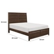 Pemberly Row Queen Bed with Beveled Panel Headboard in Brown Okume Veneer