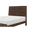 Pemberly Row Queen Bed with Beveled Panel Headboard in Brown Okume Veneer