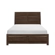 Pemberly Row Queen Bed with Beveled Panel Headboard in Brown Okume Veneer