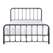 Pemberly Row King Size Metal Bed with Ball Accents on Vertical Slats Bronze