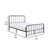 Pemberly Row King Size Metal Bed with Ball Accents on Vertical Slats Bronze