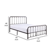 Pemberly Row King Size Metal Bed with Ball Accents on Vertical Slats Bronze