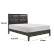 Pemberly Row Full Size Bed Button Tufted Faux Leather Upholstery in Gray