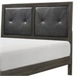Pemberly Row Full Size Bed Button Tufted Faux Leather Upholstery in Gray