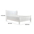 Pemberly Row Full Size Bed with Panel Headboard in White Solid Wood Finish