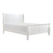 Pemberly Row Full Size Bed with Panel Headboard in White Solid Wood Finish