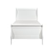 Pemberly Row Twin Size Bed with Panel Headboard Sleigh Design in White Wood