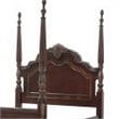Pemberly Row Queen Size Poster Bed with Shell Motifs and Burl Inlays Brown