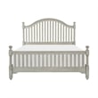 Pemberly Row Queen Bed with Slatted Arched Headboard and Finial Accents Gray
