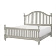 Pemberly Row Queen Bed with Slatted Arched Headboard and Finial Accents Gray