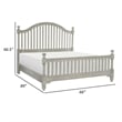 Pemberly Row Queen Bed with Slatted Arched Headboard and Finial Accents Gray
