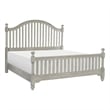 Pemberly Row Queen Bed with Slatted Arched Headboard and Finial Accents Gray